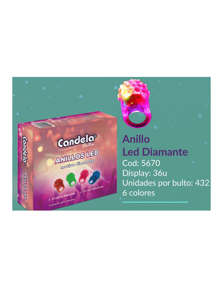 ANILLO LED MOTIVO DIAMANTE (B/432)