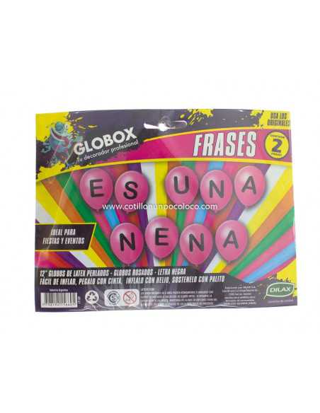 GLOBO IMPRESO FRASES ES UNA NENA ROSA x2