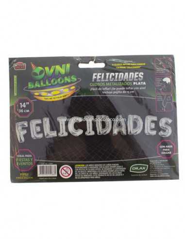 OVN-SL1 14" SET FRASE PLATEADA "FELICIDADES"