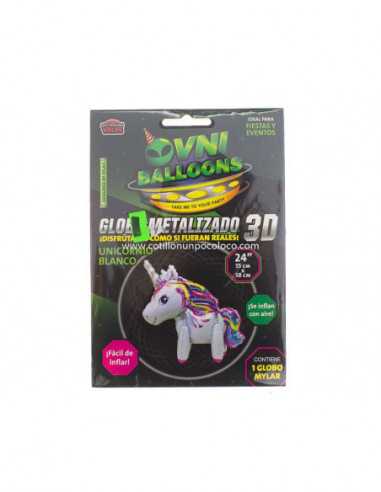 OVN-SL1 24" GLOBO METAL UNICORNIO BLANCO x1