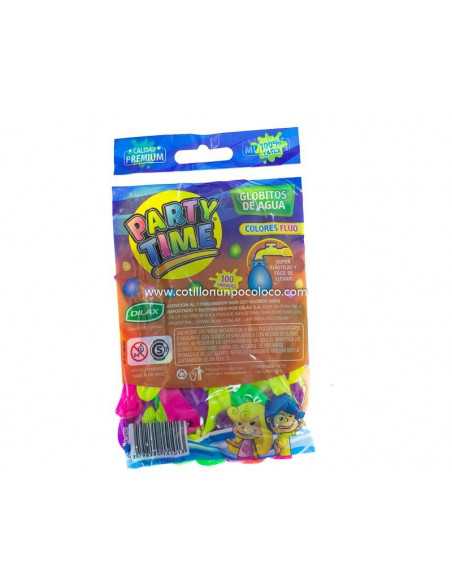 PARTY TIME GLOBITOS AGUA FLUO x 100 EN SOBRE