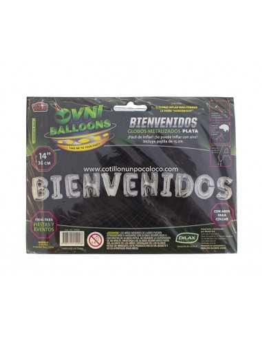 OVN-SL1 14" GLOBO SET FRASE PLATA BIENVENIDOS