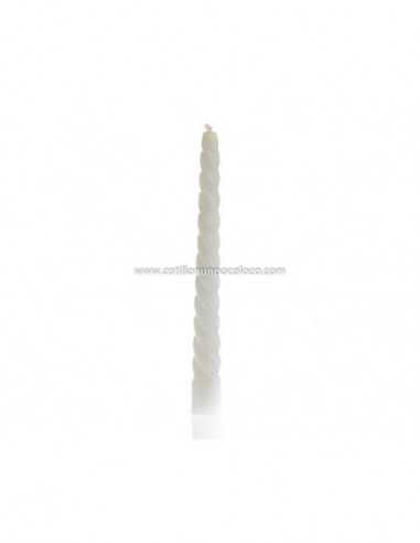 VELA 1/2 TORNEADA 17cm 8" COMUN BLANCO