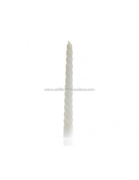VELA 1/2 TORNEADA 17cm 8" COMUN BLANCO