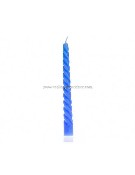 VELA 1/2 TORNEADA 17cm 8" COMUN CELESTE