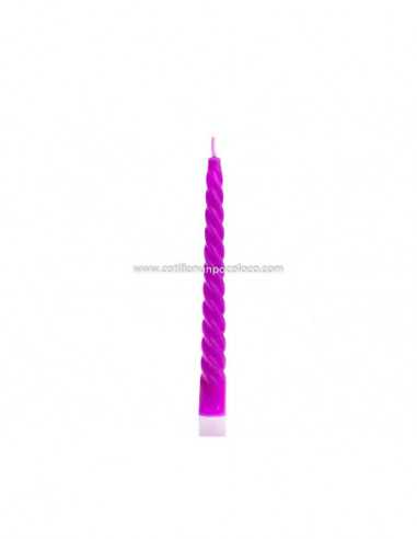 VELA 1/2 TORNEADA 17cm 8" COMUN FUCSIA