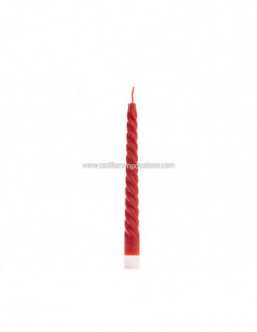 VELA 1/2 TORNEADA 17cm 8" COMUN ROJA