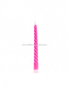 VELA 1/2 TORNEADA 17cm 8" COMUN ROSADO