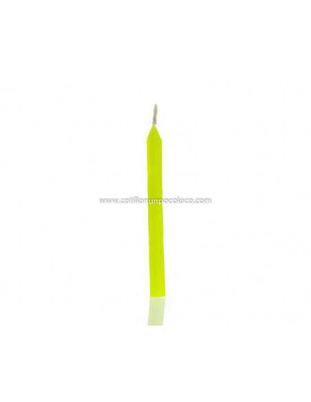 VELAS PINITO x1 AMARILLO FLUOR 7cm