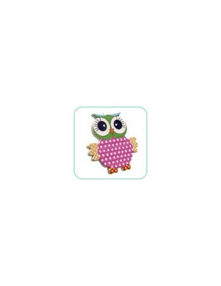 BROCHE C/APLIQUE BUHO10x10 30mm