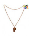 COLLAR DE CUENTAS CON SILBATO 80cm NARANJA AC157