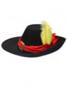 GORRO MOSQUETERO NEGRO (con pluma amarilla) GO070