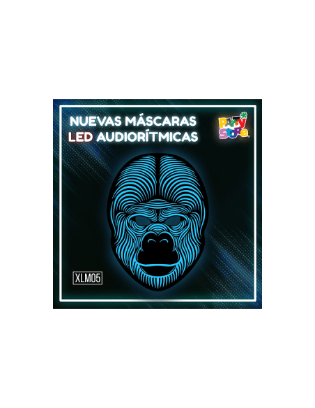 MASCARA AUDIORITMICA LUMINOSO LED GORILA XLM05