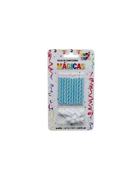 VELAS MAGICAS CELESTE BLISTER x 10u VMCE