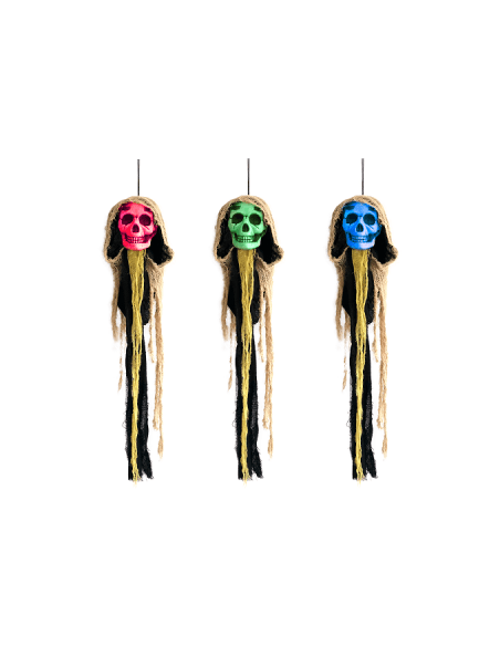 COLGANTE DE LA MUERTE LUMINOSO LED CALAVERA HD144