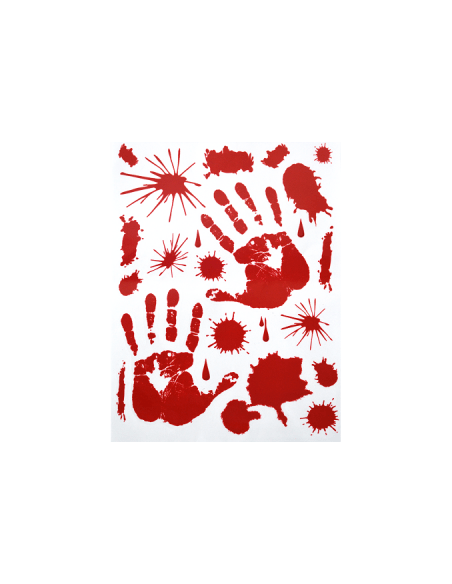 DECORACION HALLOWEEN STICKERS MANOS SANGRIENTAS HD320