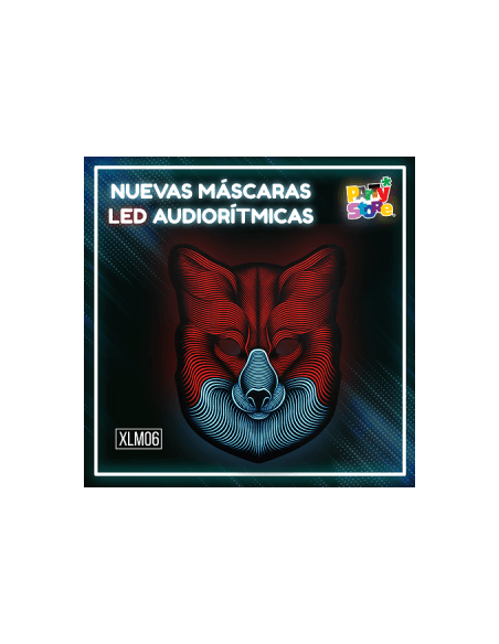 MASCARA AUDIORITMICA LUMINOSO LED ZORRO XLM06