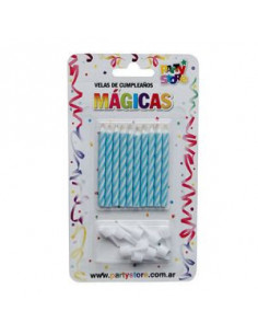 VELAS MAGICAS CELESTE BLISTER x 10u VMCE 2