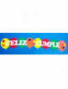 TIRA DE GLOBOS GOMA EVA FELIZ CUMPLE SURTIDO