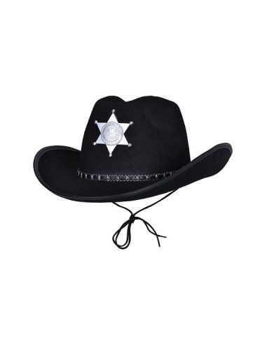 GORRO VAQUERO NEGRO ESTRELLA SHERIFF GO061