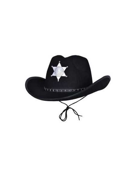 GORRO VAQUERO NEGRO ESTRELLA SHERIFF GO061