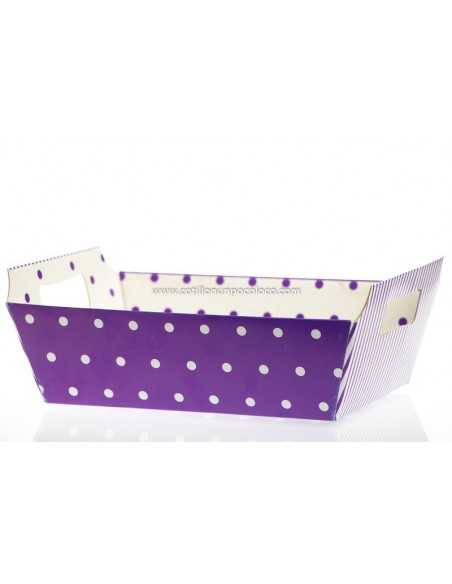 CESTA MULTIUSO GRANDE x 1 VIOLETA LUNAR BLANCO