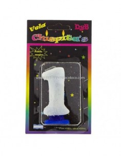 VELA NUMEROTE BRILLO CELESTE 1