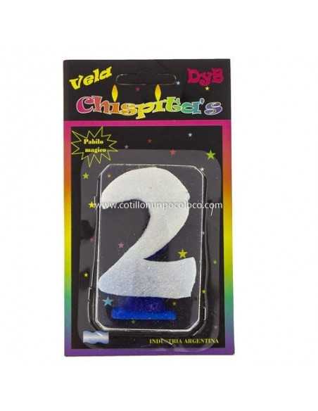 VELA NUMEROTE BRILLO CELESTE 2