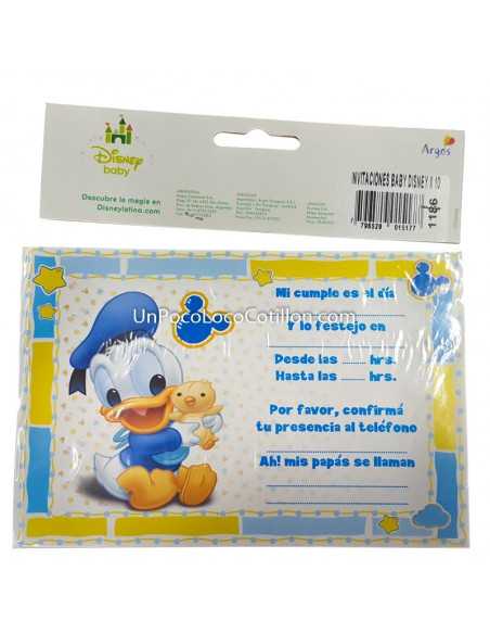INVITACION DISNEY MICKEY Y MINNIE BEBE x10