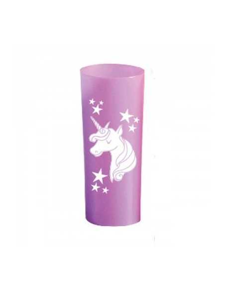 TRAGO LARGO PLASTICO 280CC UNICORNIO VIOLETA