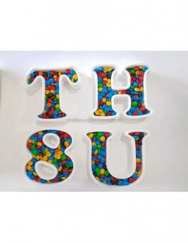 4 Letras Huecas Polifan Candy Bar! Golosineras 16cm Polyfan