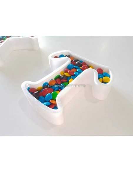 5 Letras Huecas Polifan - Candy Bar Golosineras 16cm Polyfan