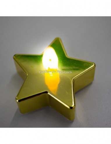 Velas Led Forma Estrella.color: Dorado. 4,5cm De Alto X10u
