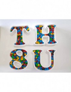 LETRAS HUECAS 16cm POLIFAN CANDY BAR GOLOSINERAS