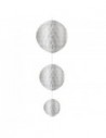 DECORACION 3 ESFERAS PLATEADAS 15cm 10cm 6cm GUPL09
