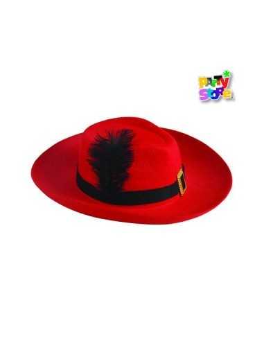 GORRO MOSQUETERO ROJO (con pluma negra) GO062