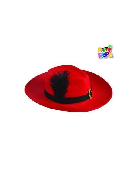 GORRO MOSQUETERO ROJO (con pluma negra) GO062