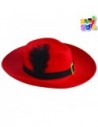 GORRO MOSQUETERO ROJO (con pluma negra) GO062