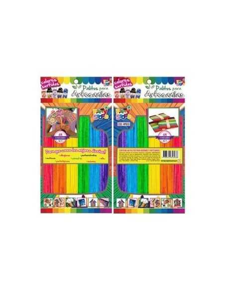 PALITOS ARTESANIAS GRANDES COLORES SURTIDOS x48 U HPGCO