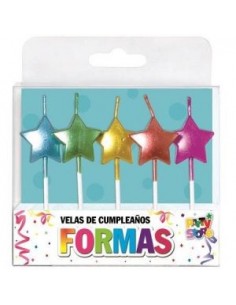 VELAS FORMA SET ESTRELLA METAL BLISTER x 5 PIEZA VS11