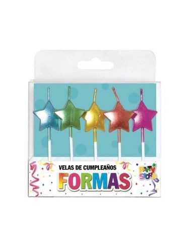 VELAS FORMA SET ESTRELLA METAL BLISTER x 5 PIEZA VS11