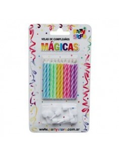 VELAS MAGICAS MULTICOLORES BLISTER x10 U VMMU