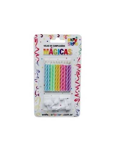 VELAS MAGICAS MULTICOLORES BLISTER x10 U VMMU