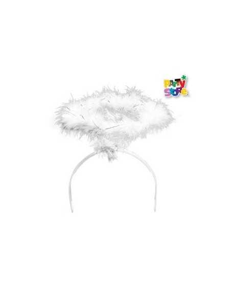 VINCHA HALO AUREOLA DE ANGEL PLUMAS BLANCAS AC174