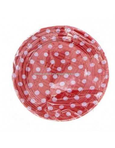 PLATO 17cm LUNAR REY x 48u ROJO LUNAR BCO