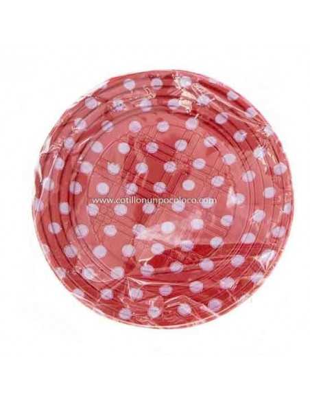 PLATO 17cm LUNAR REY x 48u ROJO LUNAR BCO